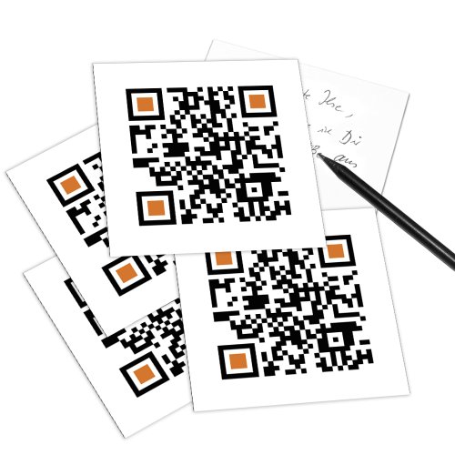 QR Code Tarjeta postal - Escanear con su teléfono inteligente y obtener el mensaje de bienvenida (en Inglés): I MISS YOU.