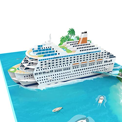 MOKIO® Tarjeta Regalo Viaje Pop-Up – Crucero – Vale regalo 3D para vacaciones en crucero, Bono de viaje crucero emergente