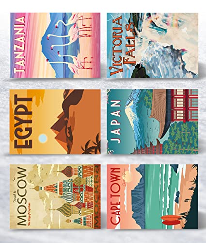 Olivia Samuel 24 postales retro de viaje de imágenes coloridas, sin sobres