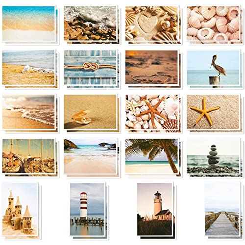 Best Paper Greetings Paquete de 40 tarjetas postales en blanco con temática de playa y océano para todas las ocasiones, 4 x 6 pulgadas