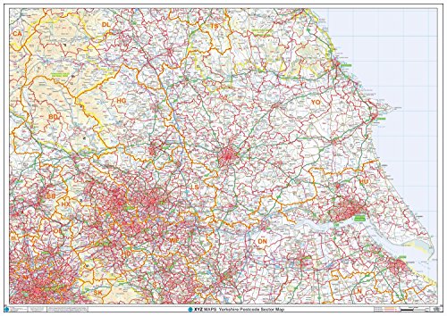Código Postal Mapa de sectores - (S13) - Yorkshire - Mapa de pared-Plastic Coated